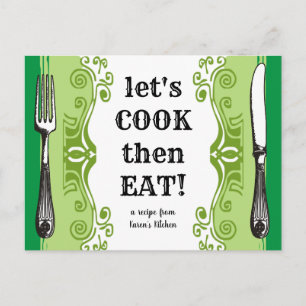 Postale Carte de recette de cuisine vintage en argenterie