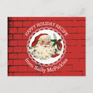 Postale Carte de recette de cuisson à la cuisine père Noël