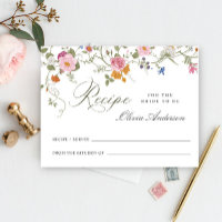 Carte de recette de douche de mariage de fleur sau