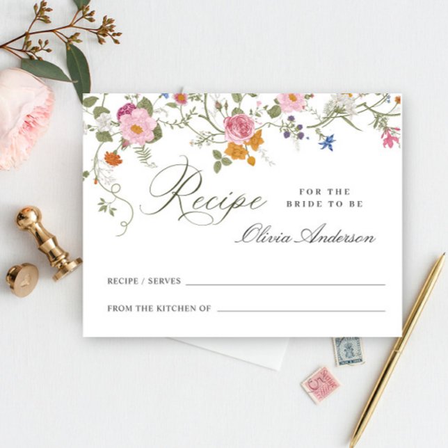 Postale Carte de recette de douche de mariage de fleur sau (Créateur téléchargé)