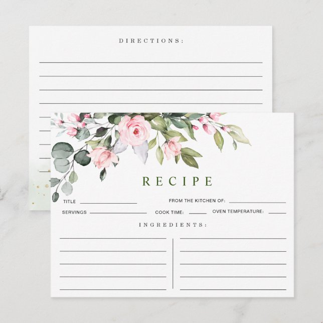 Postale Carte de recette de douche de mariée à l'eucalyptu (Devant / Derrière)