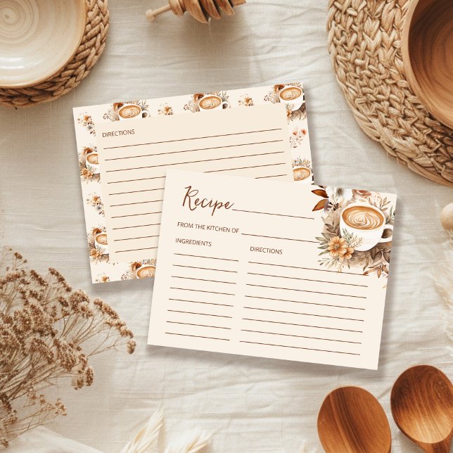 Postale Carte de recette de douche de mariée au café Love  (Créateur téléchargé)