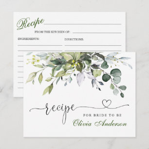 Postale Carte de recette de douche de mariée élégante d'eu
