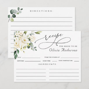 Postale Carte de recette de douche de mariée élégante Euca