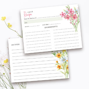 Postale Carte de recette de douche nuptiale de prairie fle