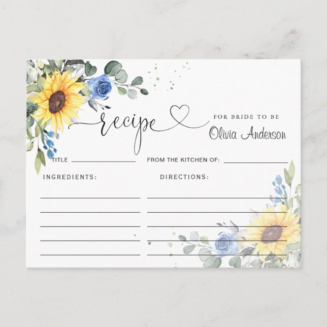 Postale Carte de recette de douche nuptiale d'eucalyptus é (Devant)
