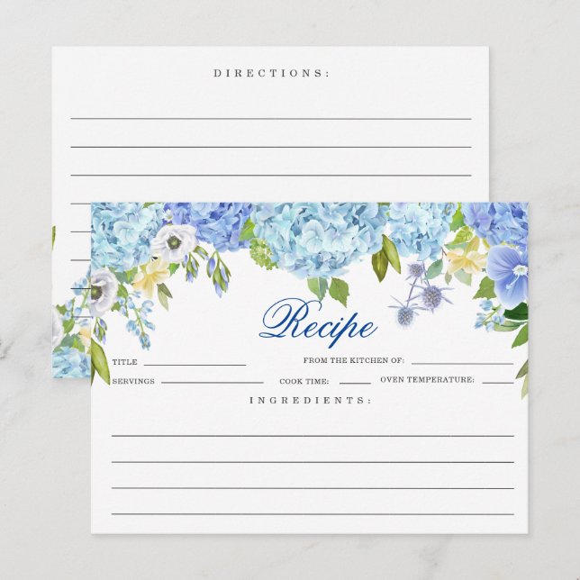 Postale Carte de recette de douche nuptiale florale Hydran (Devant / Derrière)