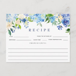Postale Carte de recette de douche nuptiale florale Hydran