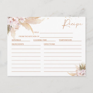 Postale Carte de recette de Fête de Mariage en or rose et 
