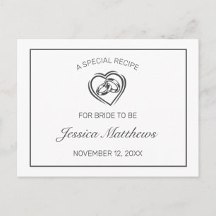 Postale Carte de recette de Fête des mariées blanche minim