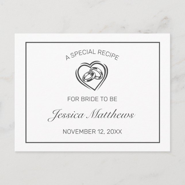 Postale Carte de recette de Fête des mariées blanche minim (Devant)