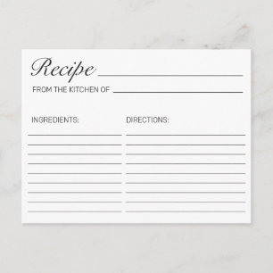 Postale Carte de recette de Fête des mariées blanche minim