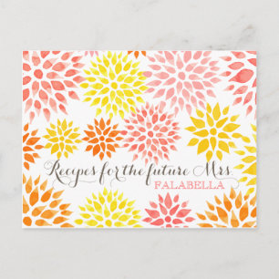 Postale Carte de recette de Fête des mariées d'aquarelle f