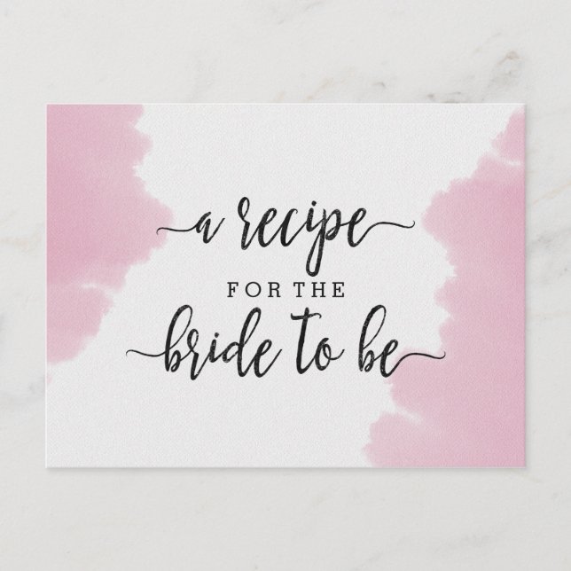 Postale Carte de recette de Fête des mariées d'aquarelle r (Devant)