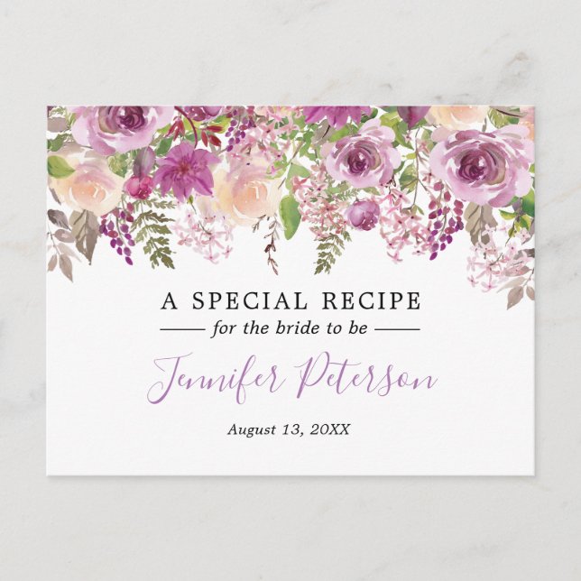 Postale Carte de recette de Fête des mariées de fleurs d'a (Devant)