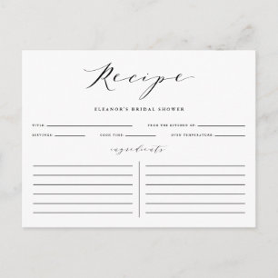 Postale Carte de recette de Fête des mariées de script min