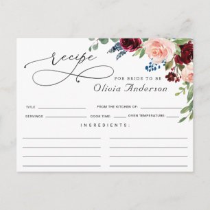 Postale Carte de recette de Fête des mariées Eucalyptus de