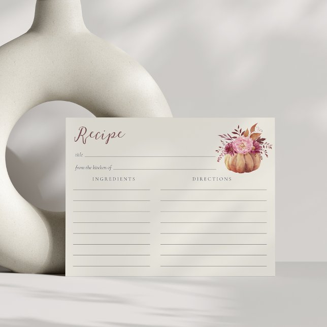 Postale Carte de recette de Fête des mariées Fleur sauvage (Créateur téléchargé)