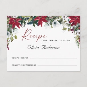 Postale Carte de recette de Fête des mariées florale Poins