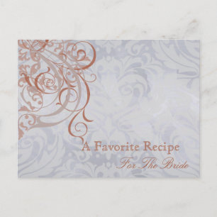 Postale Carte de recette de Fête des mariées Rococo Peach 