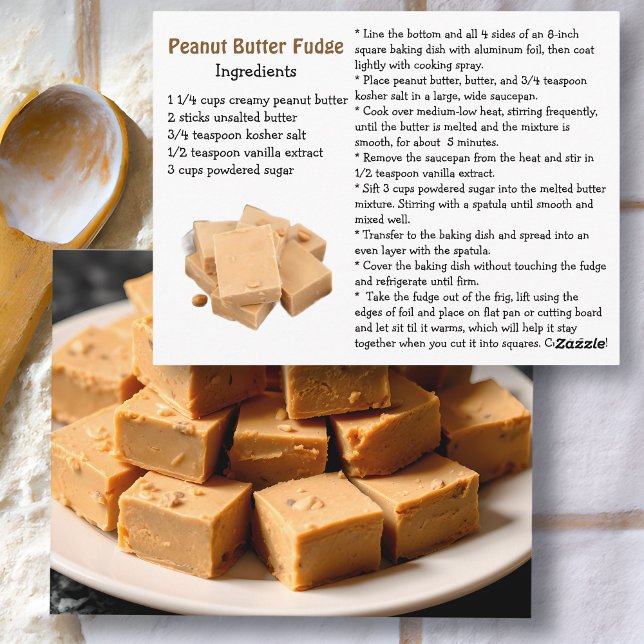 Postale Carte de recette de fudge au beurre de cacahuète (Créateur téléchargé)