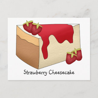 Postale Carte de recette de gâteau au fromage et fraise