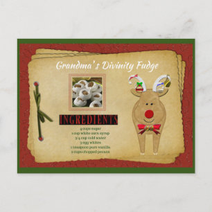 Postale CARTE DE RECETTE DE LA Divinité Fudge de grand-mèr