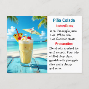 Postale Carte de recette de la Journée nationale du Piña C