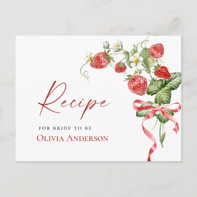 Postale Carte de recette de mariage à l'aquarelle tendance (Devant)