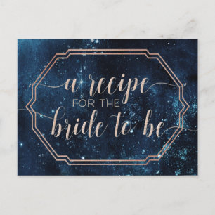 Postale Carte de recette de mariage étoile ciel céleste ga