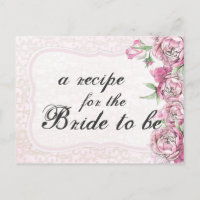 Carte de recette de mariage Shabby Peony Floral Vi