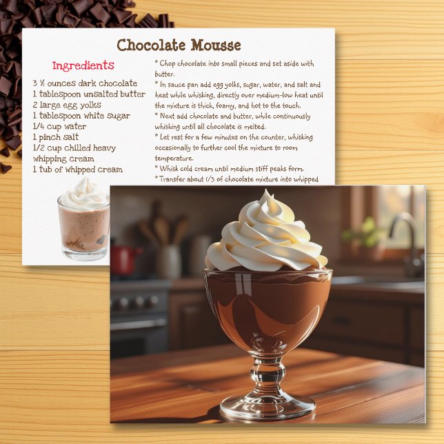 Postale Carte de recette de mousse au chocolat (Créateur téléchargé)