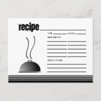 Carte de recette de plateau de service Domed
