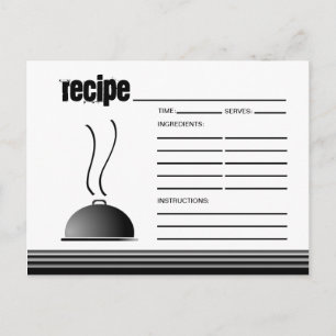 Postale Carte de recette de plateau de service Domed