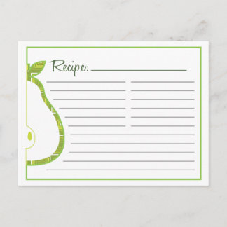 Postale Carte de recette de poire