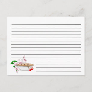 Postale Carte de recette de tarte cerise