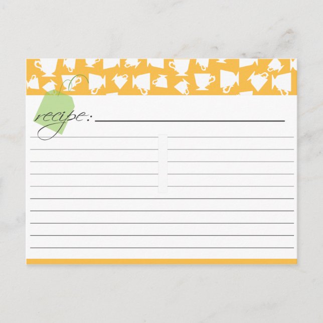 Postale Carte de recette de thé nuptiale (Devant)