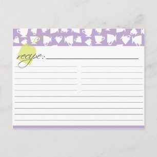 Postale Carte de recette de thé nuptiale