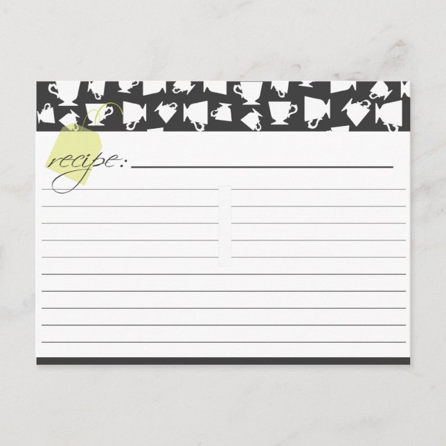 Postale Carte de recette de thé nuptiale (Devant)