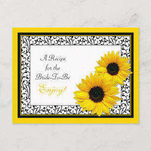 Postale Carte de recette de tournesol pour la mariée à êtr