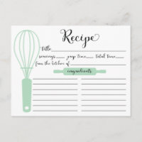Carte de recette de Whisk vert à la menthe verte