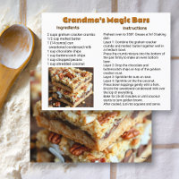 Carte de recette des barres de biscuits magiques d