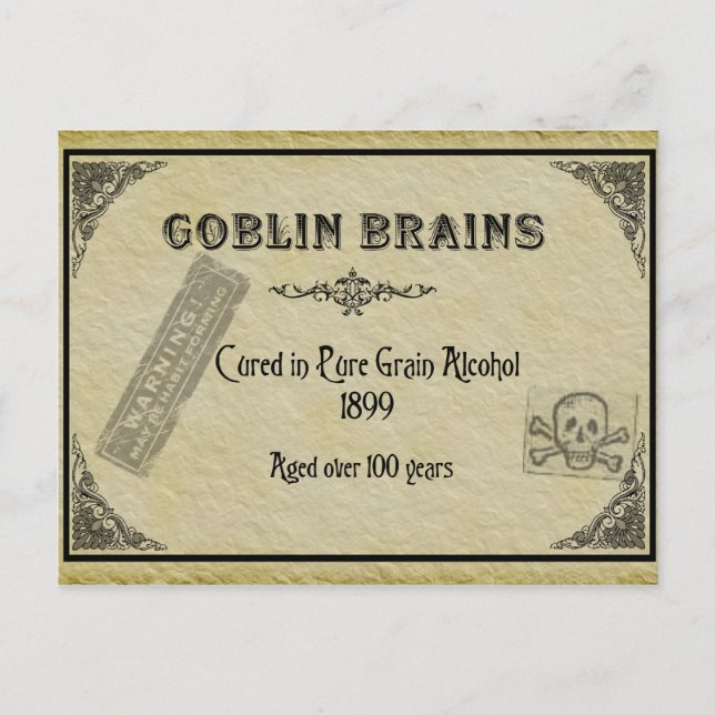 Postale Carte de recette des cerveaux de Goblin (Devant)