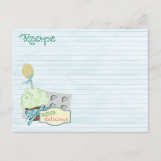 Postale carte de recette des outils de cuisson