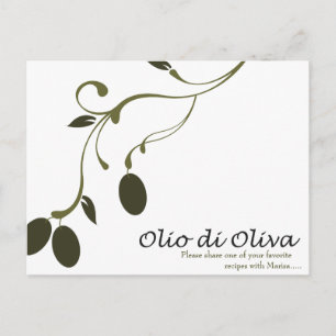 Postale Carte de recette d'huile d'olive