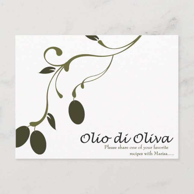 Postale Carte de recette d'huile d'olive (Devant)
