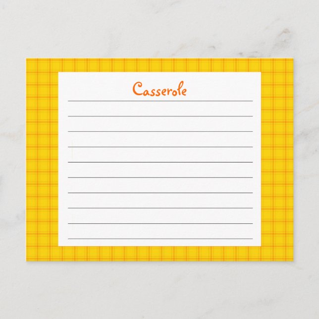 Postale Carte de recette d'impression jaune (Devant)