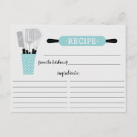 Carte de recette d'outils de cuisine à rouleau tur