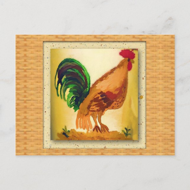 Postale Carte de recette du coq de pays (Devant)