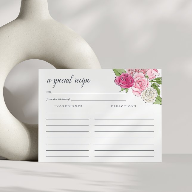 Postale Carte de recette du jardin rose (Créateur téléchargé)